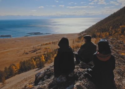 View on Lake Baikal from the hill in Buguldeyka village
